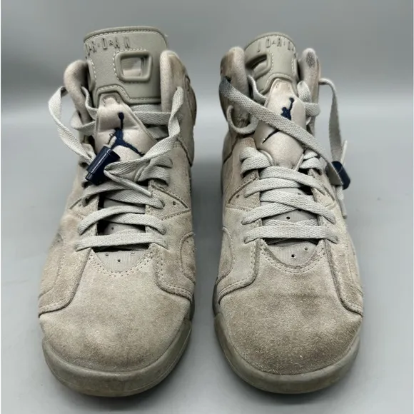 Air Jordan 6 Retro &quot;Georgetown&quot; GS Size 7Y Grey Basketball Shoes