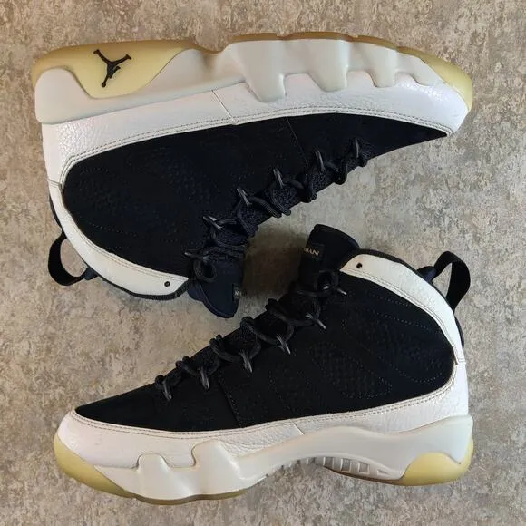 Air Jordan 9 Retro City of Flight Mens Size 9 Black White Gold Sneakers *Clean.