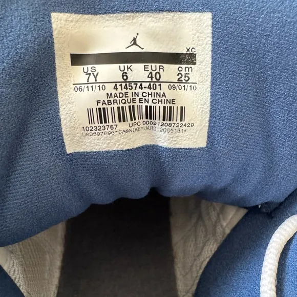 Air Jordan Blue and White Sneakers