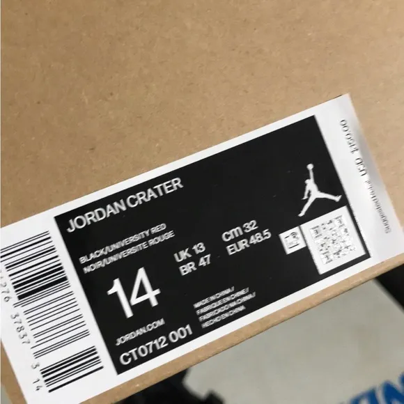 Air Jordan Crater Black Red Gray Sneakers Shoes Men’s 14 Recycled Material