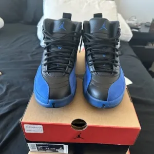 Air Jordan Retro 12 Black and Blue Sneakers