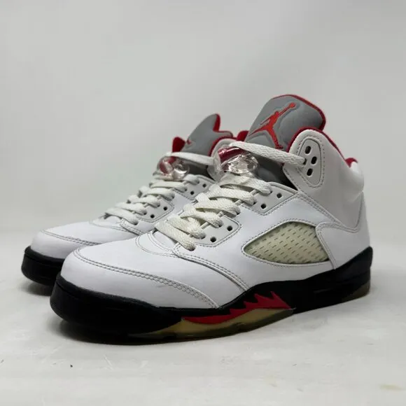 Air Jordan Retro 5 GS Fire Red Sneakers Size 6.5Y Basketball Shoes 440888-100