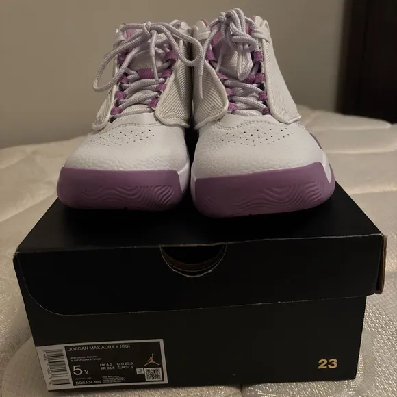 Air Jordan White and Purple Sneakers