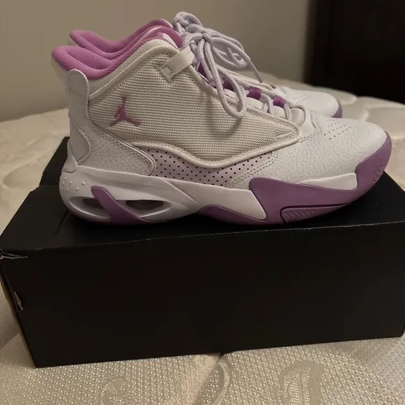 Air Jordan White and Purple Sneakers