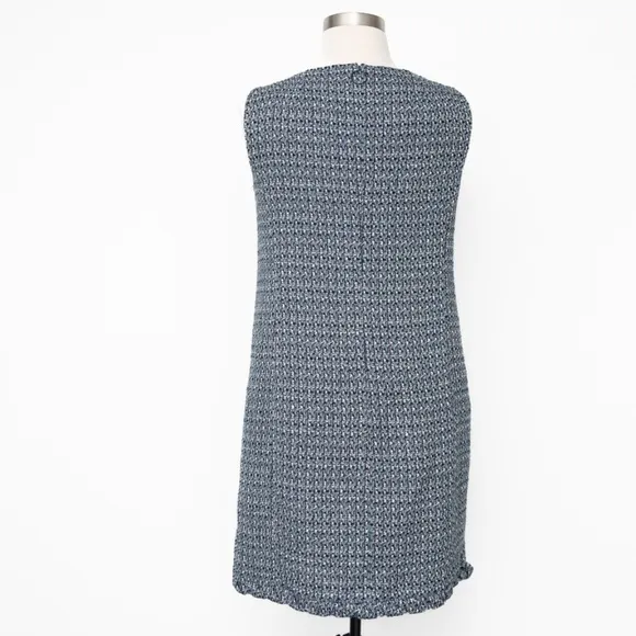 Akris Punto. Sleeveless Denim Tweed Shift Dress.
