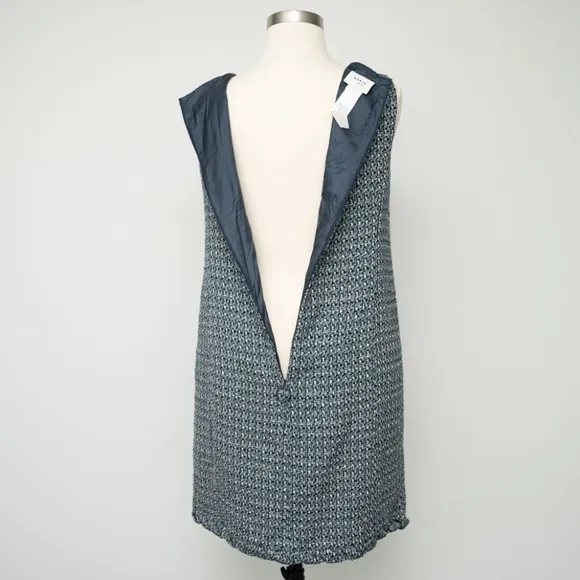Akris Punto. Sleeveless Denim Tweed Shift Dress.