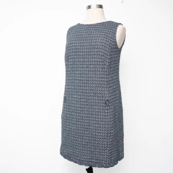Akris Punto. Sleeveless Denim Tweed Shift Dress.