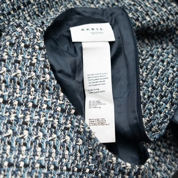 Akris Punto. Sleeveless Denim Tweed Shift Dress.