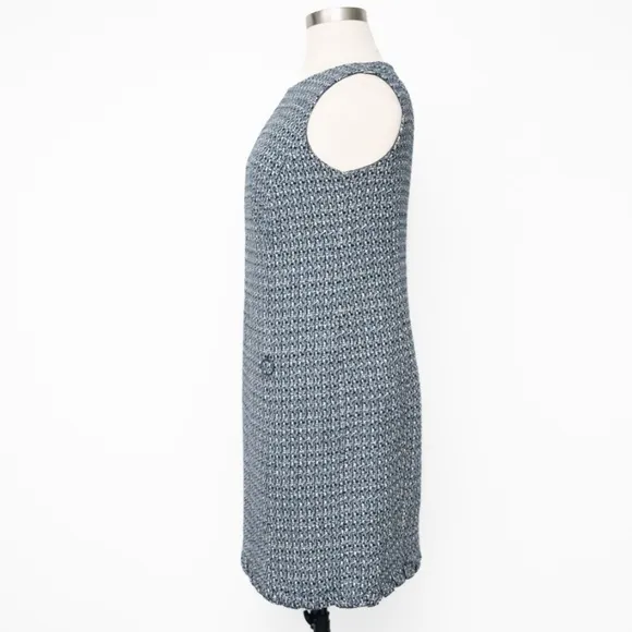 Akris Punto. Sleeveless Denim Tweed Shift Dress.