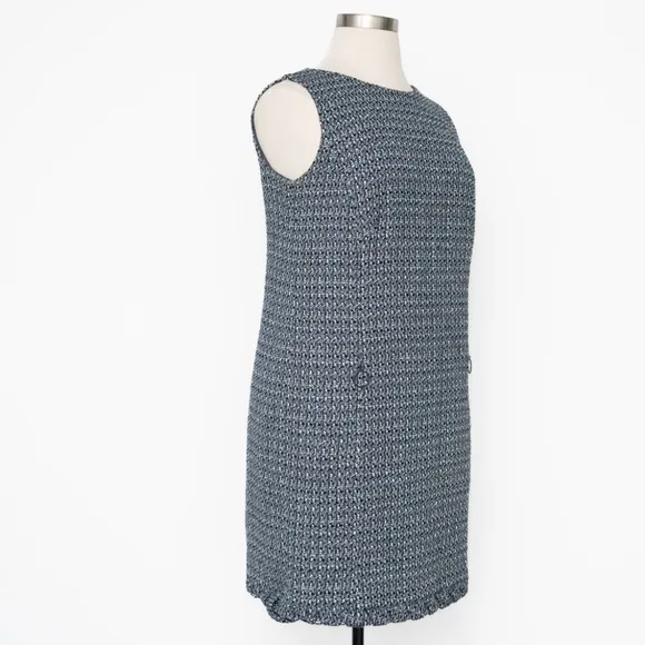 Akris Punto. Sleeveless Denim Tweed Shift Dress.