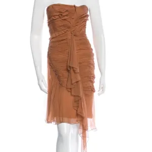 Alberta Ferretti Ruffled Silk Dress Size: XS | US2, IT38