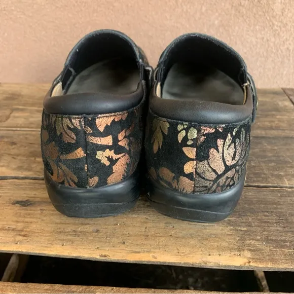 Alegria by PG Lite Black Floral Slip On Shoes