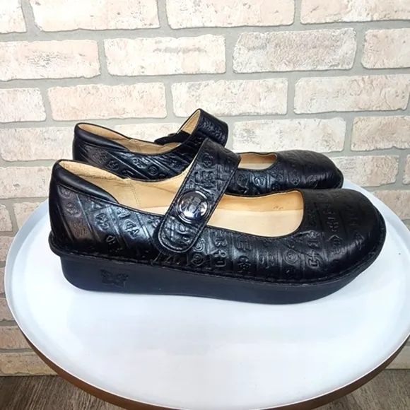 ALEGRIA Paloma Mary Jane Embossed Leather Nursing Shoes Size 11-11.5/42