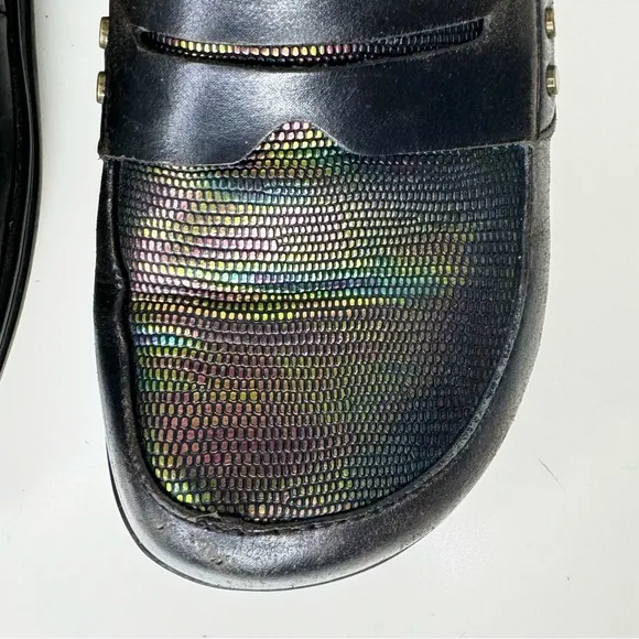 Alegria Taylor Iguana Sheen Leather Loafer Clog Shoes