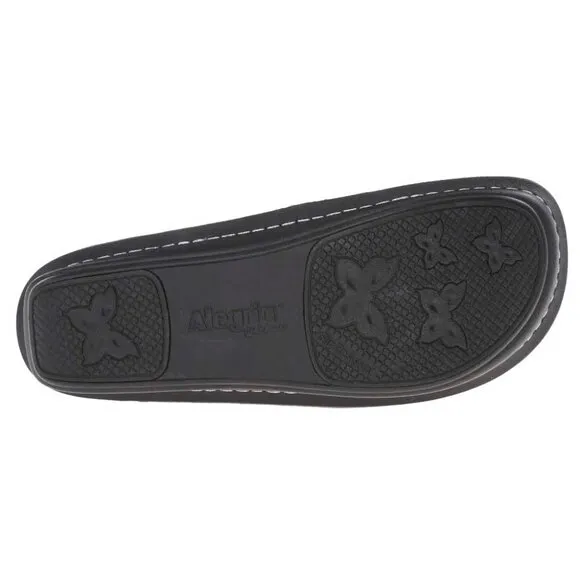 Alegria Womens Debra Black Embossed Rose Shoes Clogs Slip On Professional NIB 44