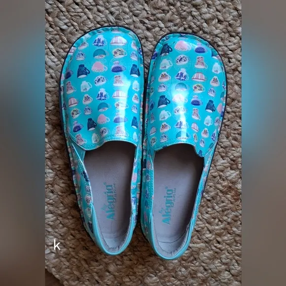 Alegria womens tea debra teacup aqua nursing slip on shoes size 42 (11.5/12)