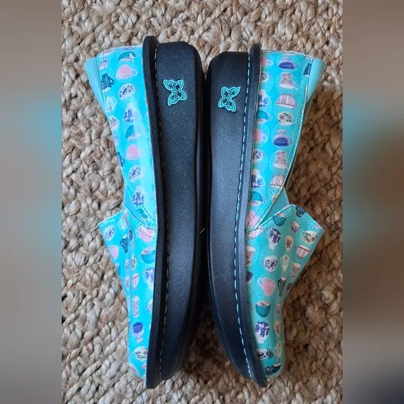 Alegria womens tea debra teacup aqua nursing slip on shoes size 42 (11.5/12)