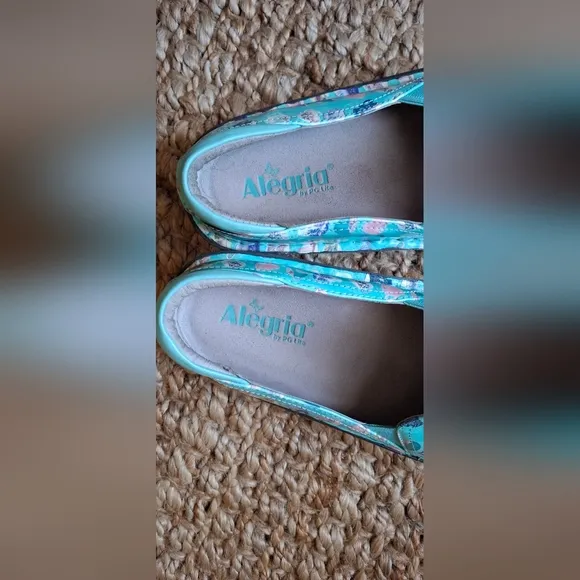 Alegria womens tea debra teacup aqua nursing slip on shoes size 42 (11.5/12)