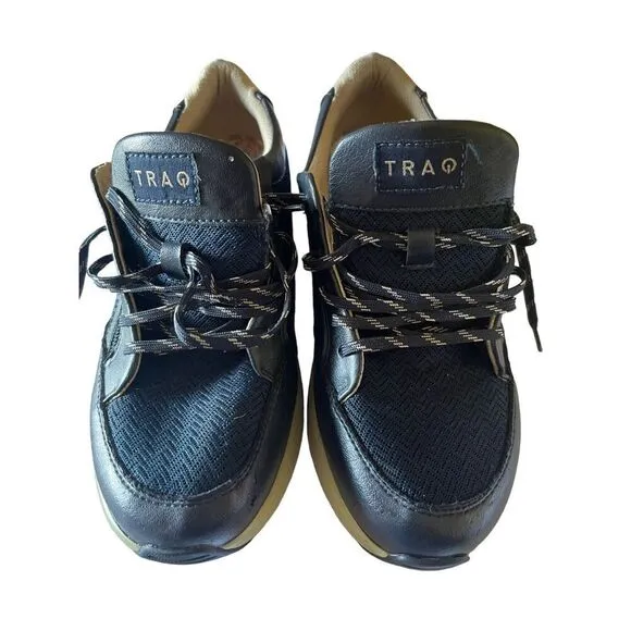 Alegria Womens Blue Lace Up Leather Eazee Fog Sneaker Athletic Shoes Size 39