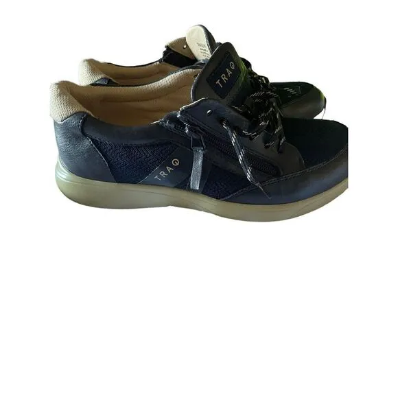 Alegria Womens Blue Lace Up Leather Eazee Fog Sneaker Athletic Shoes Size 39