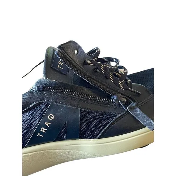 Alegria Womens Blue Lace Up Leather Eazee Fog Sneaker Athletic Shoes Size 39