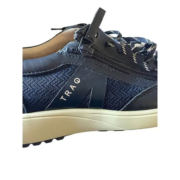 Alegria Womens Blue Lace Up Leather Eazee Fog Sneaker Athletic Shoes Size 39