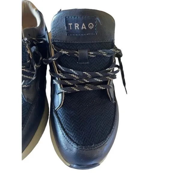 Alegria Womens Blue Lace Up Leather Eazee Fog Sneaker Athletic Shoes Size 39