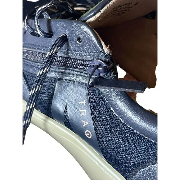Alegria Womens Blue Lace Up Leather Eazee Fog Sneaker Athletic Shoes Size 39