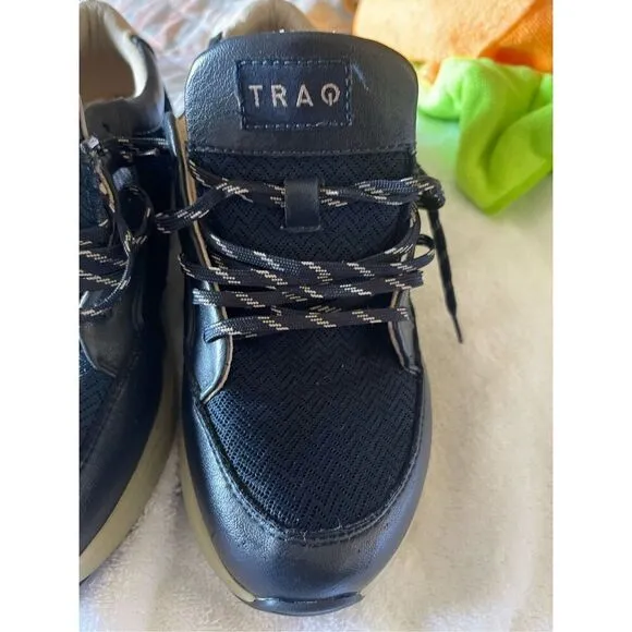 Alegria Womens Blue Lace Up Leather Eazee Fog Sneaker Athletic Shoes Size 39
