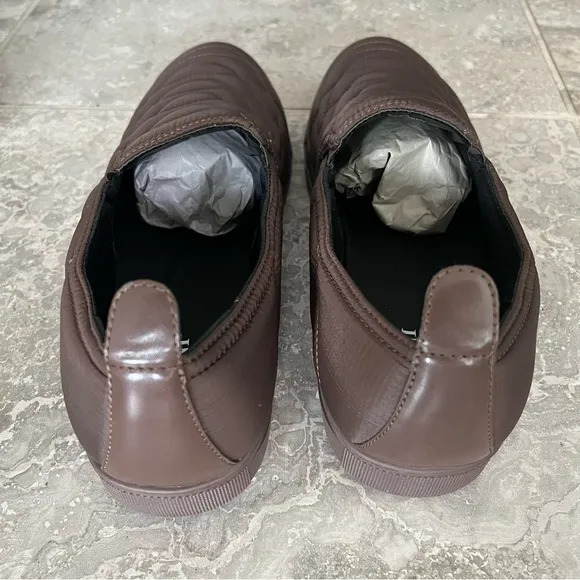 Alfani Copper Chocolate Quilted Slip-On Sneakers Size 11.5M, New in Box