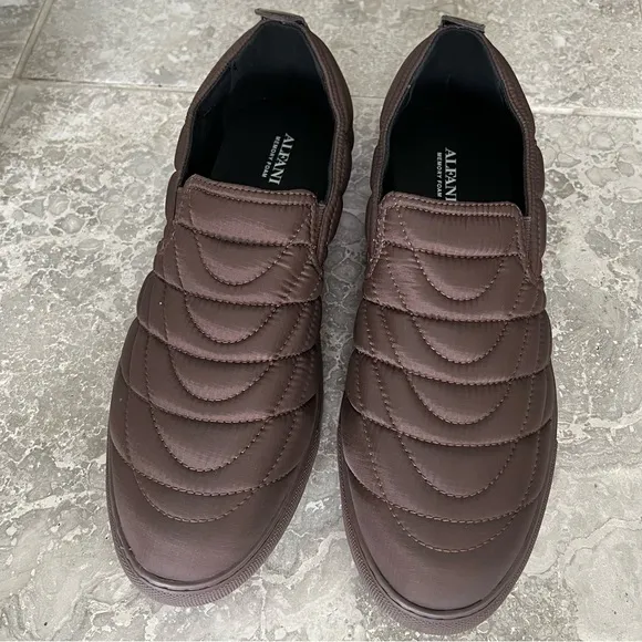 Alfani Copper Chocolate Quilted Slip-On Sneakers Size 11.5M, New in Box