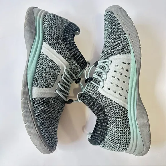 Align Women's Torri Mint shimmer nursing shoes elastic pull-on knit sneakers