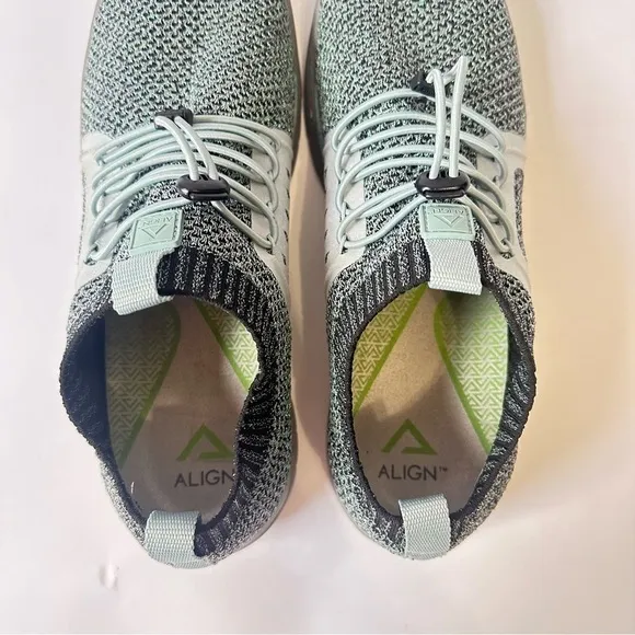 Align Women's Torri Mint shimmer nursing shoes elastic pull-on knit sneakers