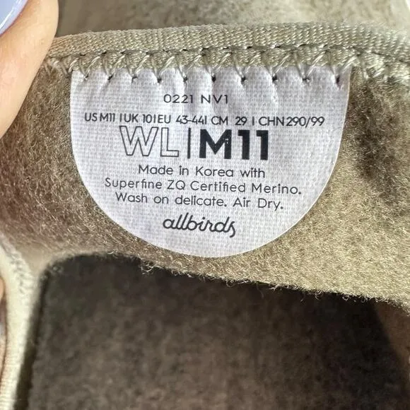 Allbirds Men's Wool Loungers Slip On Sneakers Cream 11