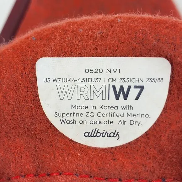 Allbirds Women's Wool Runners Lace Up Shoes Sneakers In Mizzle Red Size 7