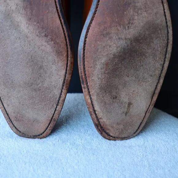 Allen Edmnonds 10-E Greenwhich Wholecut Brown Oxford Mens Dress Shoes