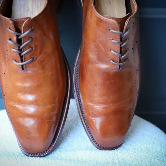 Allen Edmnonds 10-E Greenwhich Wholecut Brown Oxford Mens Dress Shoes