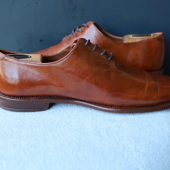 Allen Edmnonds 10-E Greenwhich Wholecut Brown Oxford Mens Dress Shoes