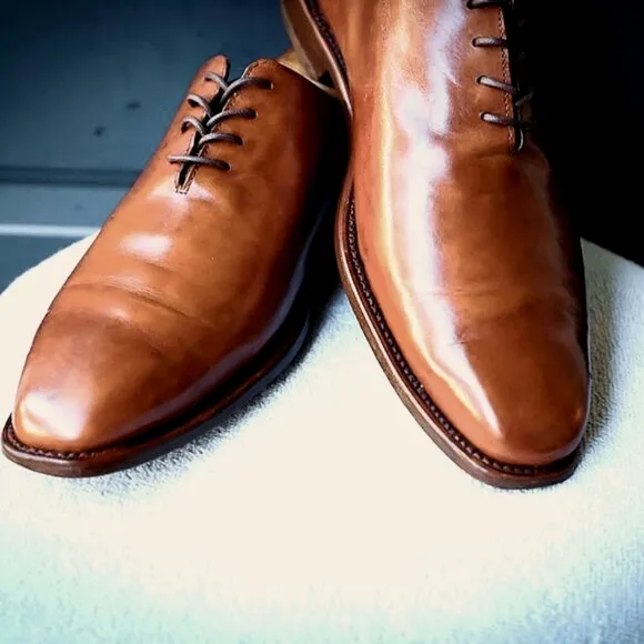 Allen Edmnonds 10-E Greenwhich Wholecut Brown Oxford Mens Dress Shoes
