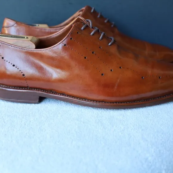 Allen Edmnonds 10-E Greenwhich Wholecut Brown Oxford Mens Dress Shoes