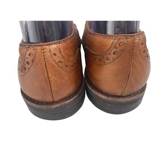 Allen Edmonds 6829 Men's Size 9D Dress Shoes Brown Pebble Leather Wingtip Oxford