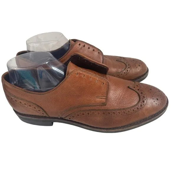 Allen Edmonds 6829 Men's Size 9D Dress Shoes Brown Pebble Leather Wingtip Oxford