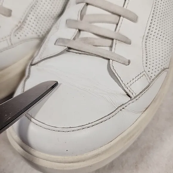 Allen Edmonds &quot;OLIVER&quot; Men's Slip-On Stretch Lace Sneakers 14 D White‎ *READ