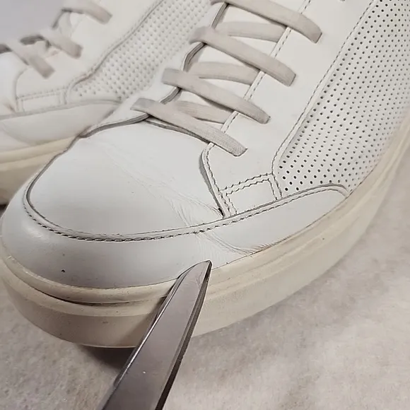 Allen Edmonds &quot;OLIVER&quot; Men's Slip-On Stretch Lace Sneakers 14 D White‎ *READ