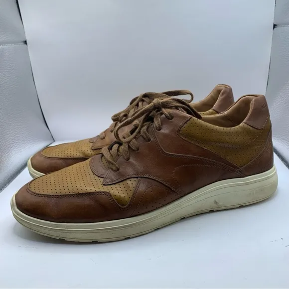 Allen Edmonds &quot;OSBORN&quot; Dress Casual Leather Sneakers 9.5 D Brown DISCONT'D (772)