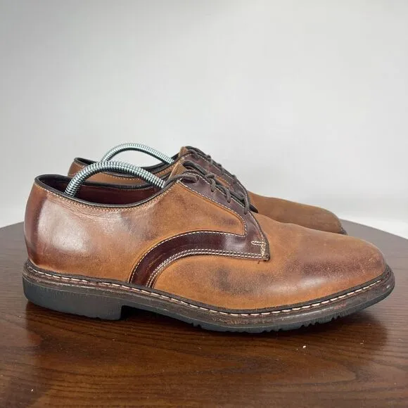 Allen Edmonds Berkshire Shoes Men's 7.5D Brown Leather Distressed Oxford Dress‎