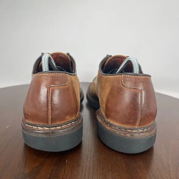 Allen Edmonds Berkshire Shoes Men's 7.5D Brown Leather Distressed Oxford Dress‎