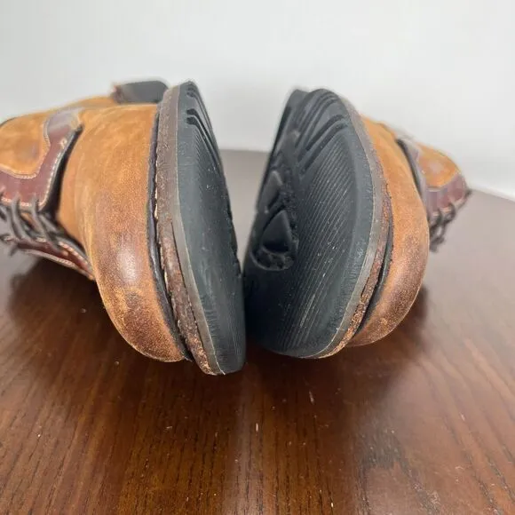 Allen Edmonds Berkshire Shoes Men's 7.5D Brown Leather Distressed Oxford Dress‎