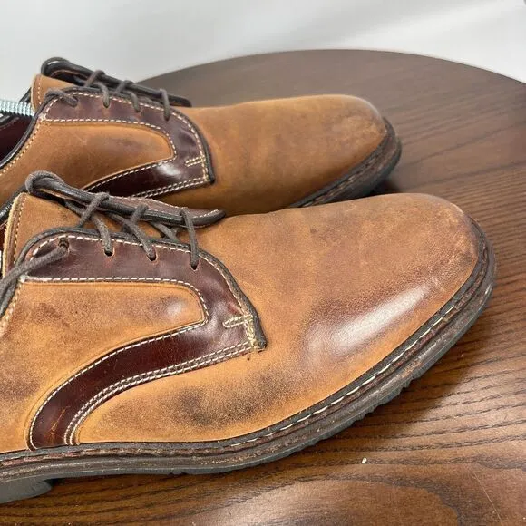 Allen Edmonds Berkshire Shoes Men's 7.5D Brown Leather Distressed Oxford Dress‎