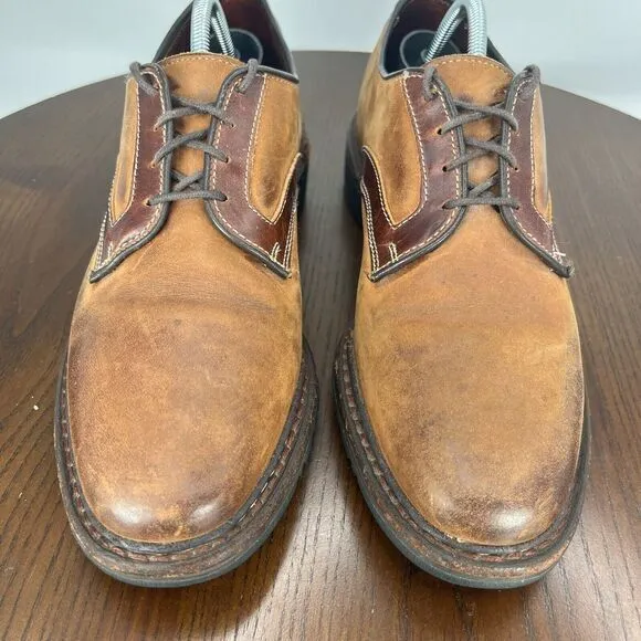 Allen Edmonds Berkshire Shoes Men's 7.5D Brown Leather Distressed Oxford Dress‎